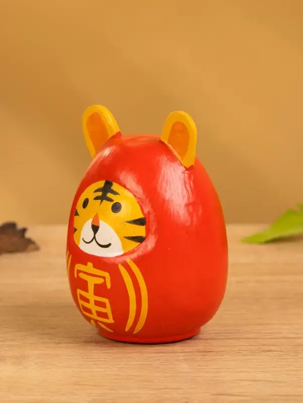 Деревянная кукла кокеши "Тигренок" цв. красный, 6х6х9 см