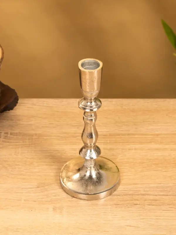 Подсвечник "Зима" 7,5х7,5х17 см, алюминий, цв. серебро