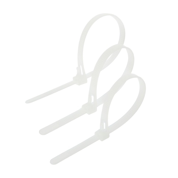 Хомут нейлоновый для стяжки, ТУНДРА, многоразовая, 7,2х200 мм, белый, 50 шт