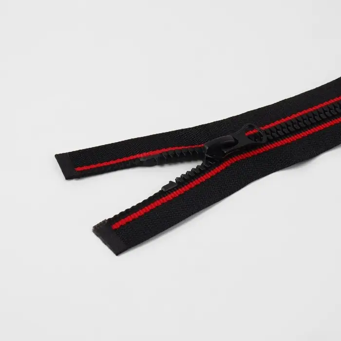 Молния &laquo;Трактор&raquo;, №5, разъёмная, замок автомат, 80 см, чёрная, красная