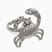 Кольцо "Краб", безразмерное, цвет серебро