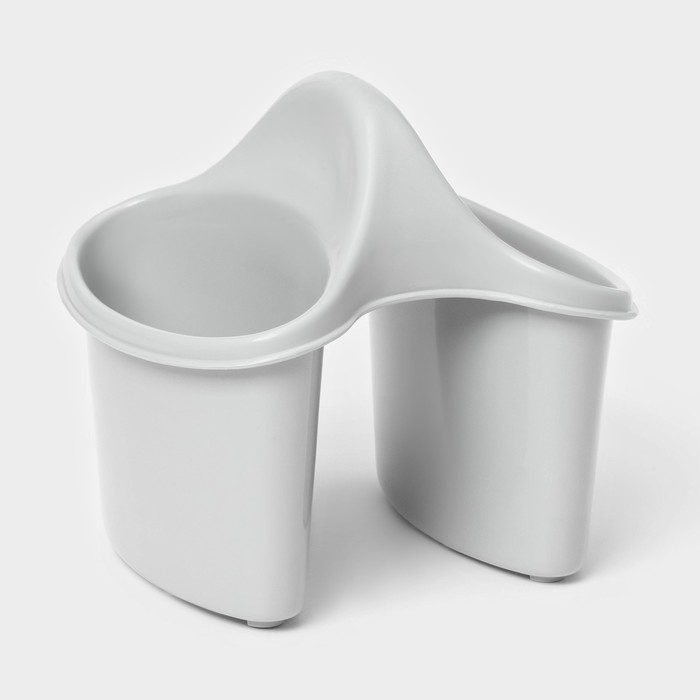 Сушилка для столовых приборов, 2 отделения, 17&times;15,2&times;16 см, цвет серый