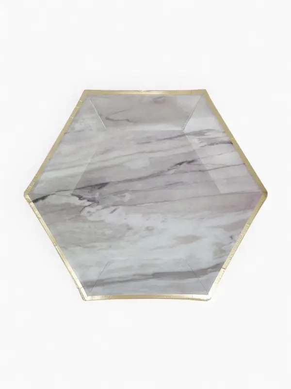 Набор тарелок мрамор белый 23 см. (10 шт)