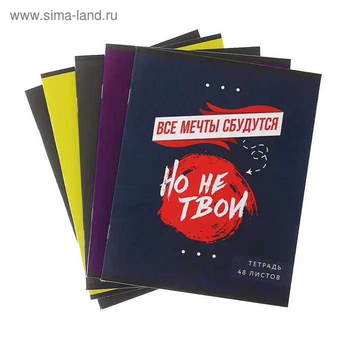 Тетрадь 48 листов в клетку, Calligrata &laquo;Надпись-1&raquo;, обложка мелованный картон, блок офсет, МИКС