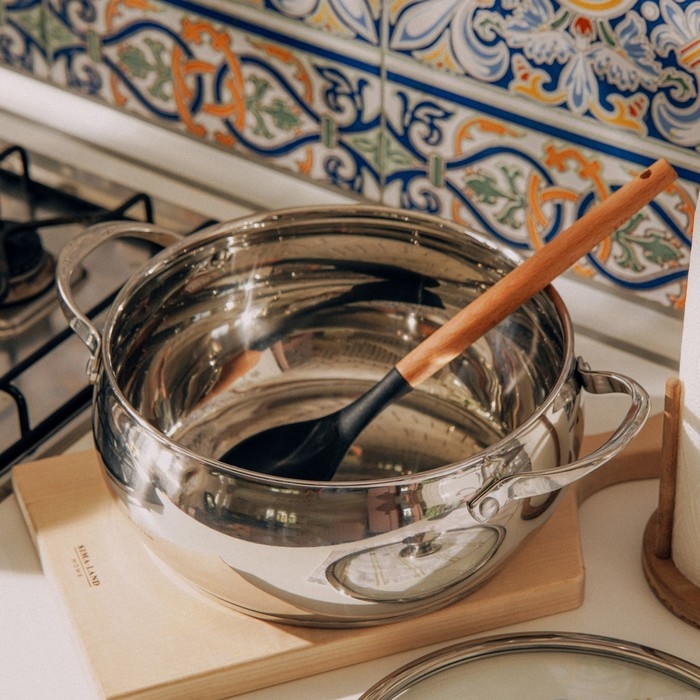 Кастрюля из нержавеющей стали SL Home &laquo;Олла&raquo;, 5,2 л, d=24 см, h=11,5 см, с крышкой, капсульное дно, индукция