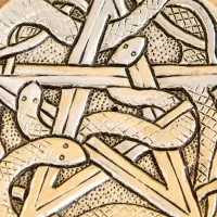 Подставка под благовония "Пентакль и Змеи" алюминий 10,5 см