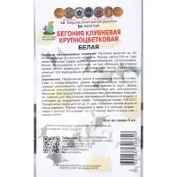 Семена цветов Бегония клубневая крупноцветковая Белая, 5шт