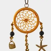 Брелок ловец снов, 17 см, золотистый