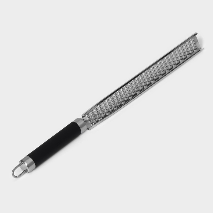 Тёрка для сыра Доляна Venus, 35,5&times;8 см, с ручкой, цвет чёрный