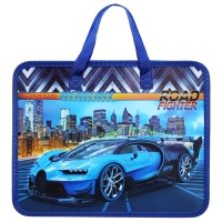 Папка с ручками пластиковая А4 Calligrata "Машина синяя", 32,2х25,6х7 см,