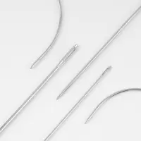 Иглы швейные, для кожи, 7.3/6.8/6.2/6/5.9/5.4/4.3/3.7 см, d=2/1/0.8/0.5 мм, 8 шт.