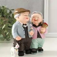 Сувенир полистоун "Дедуля с бабулей - романтичная прогулка" 12х9х12 см