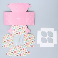 Коробка для капкейка, кондитерская упаковка, 4 ячейки &laquo;Сладости&raquo;, 16 х 16 х 10 см