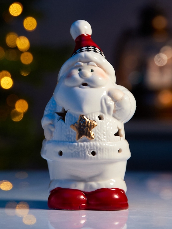 Светодиодная фигура "Дед мороз в свитере" 13.8х6х7, 1 LED, LR44x3(в компл.), Т/БЕЛЫЙ