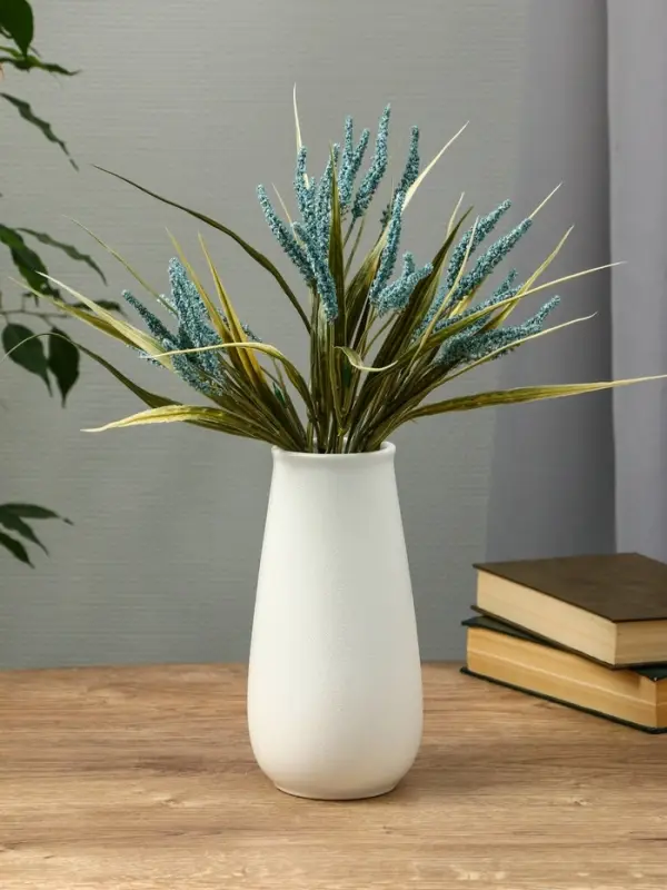 Ваза керамика настольная "Шерон" классика, 19,5х9,5х7 см, белый