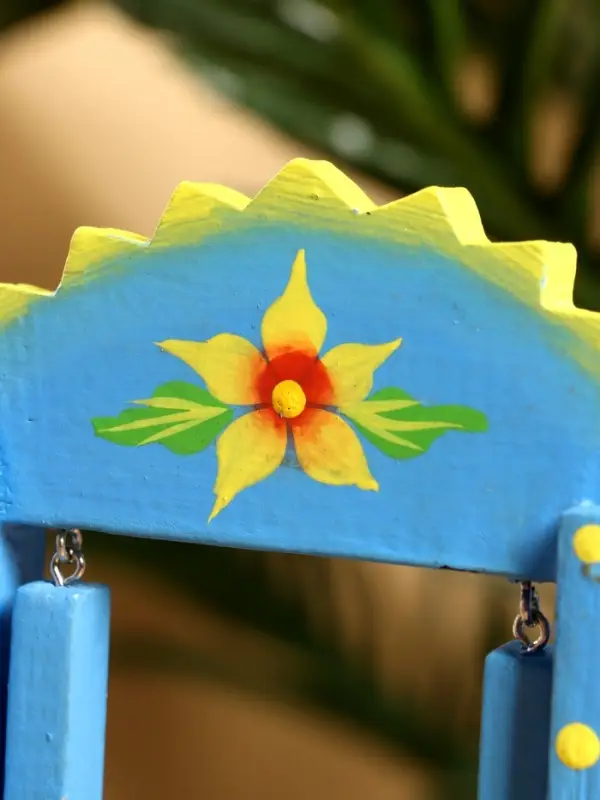 Сувенир &laquo;Лягушата на качелях&raquo;, 10&times;3.5&times;15 см, дерево, голубой