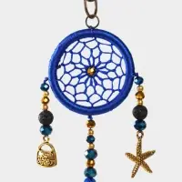 Брелок ловец снов, 17 см, ярко-синий