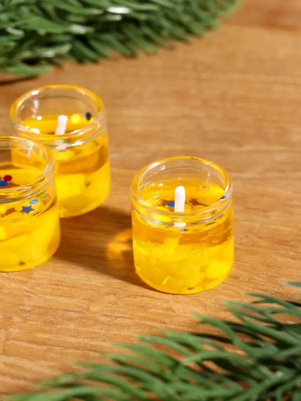 Набор гелевых свечей &laquo;Золотой конь. На удачу&raquo;, 3 шт, золотые, 2,5 х2,5 х 2,5 см