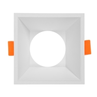 Светильник встраиваемый под лампу MR16, квадрат, пластик, белый
