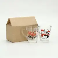 Кружки стеклянные новогодние &laquo;Персонажи&raquo;, набор 2 шт.