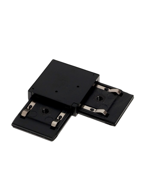 Коннектор угловой для шинопровода горизонтальный, серия "Flat", черный