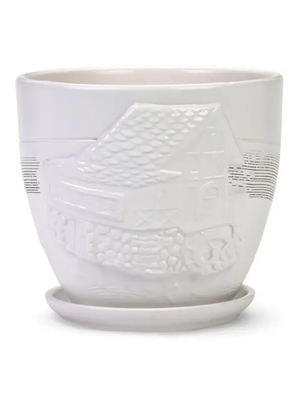 Горшок цветочный с поддоном 2,5 л, d18/h16 см белый керамика, "Голландия" (М)