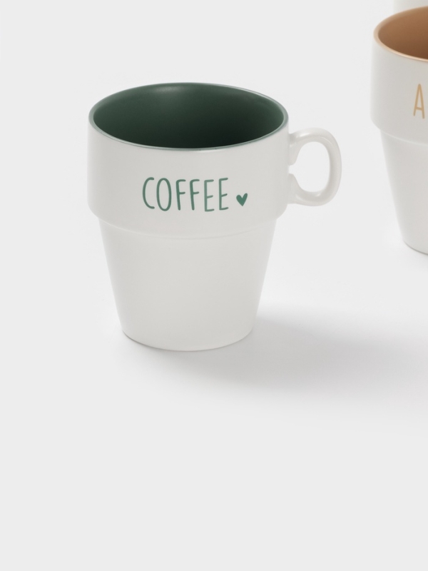 Набор кружек Доляна "Кофейная карта " 4 шт на подставке, 11х8,5х10 см, цвет белый