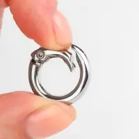 Кольцо-карабин, d=13/20 мм, толщина - 3.5 мм, цвет серебряный