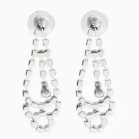 Набор 2 предмета: серьги, колье со стразами &laquo;Лёд. Паутина&raquo;, d=13.5 см, белый в серебре