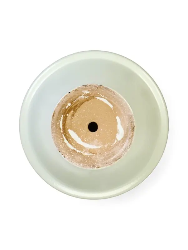 Горшок цветочный с поддоном 1,7 л, керамика "Листья" (М)