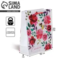 Пакет подарочный ламинированный, упаковка, Present for you, MS 18 х 23 х 8 см