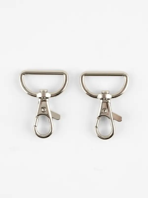 Карабины металл 9,1гр 4,3*3,1см/25*3мм (наб 2шт цена за наб) серебряный TR