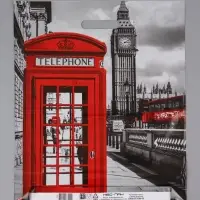 Пакет "Лондон, полиэтиленовый с вырубной ручкой 41х51 см, 80 мкм