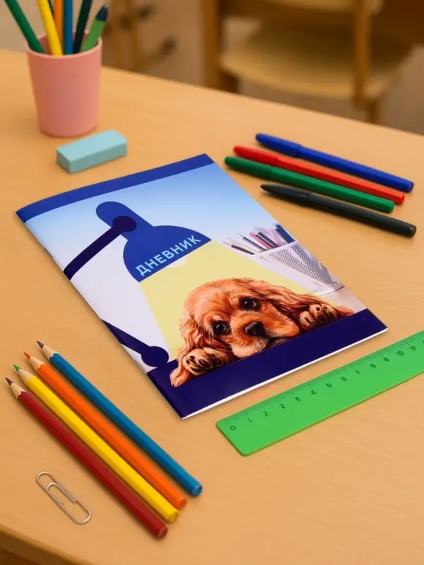 Дневник в мягкой обложке, для 1-11 классов, 40 листов, Calligrata &laquo;Собачка. Арт&raquo;, МИКС