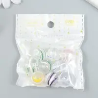 Бусины пластик "Прозрачные шарики с цветной полоской" набор 20 гр МИКС d=1,6 см