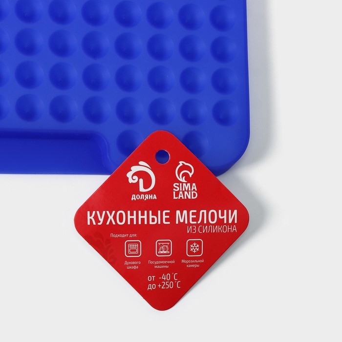 Коврик - антижир для запекания Доляна, силикон, 28&times;21 см, цвет синий