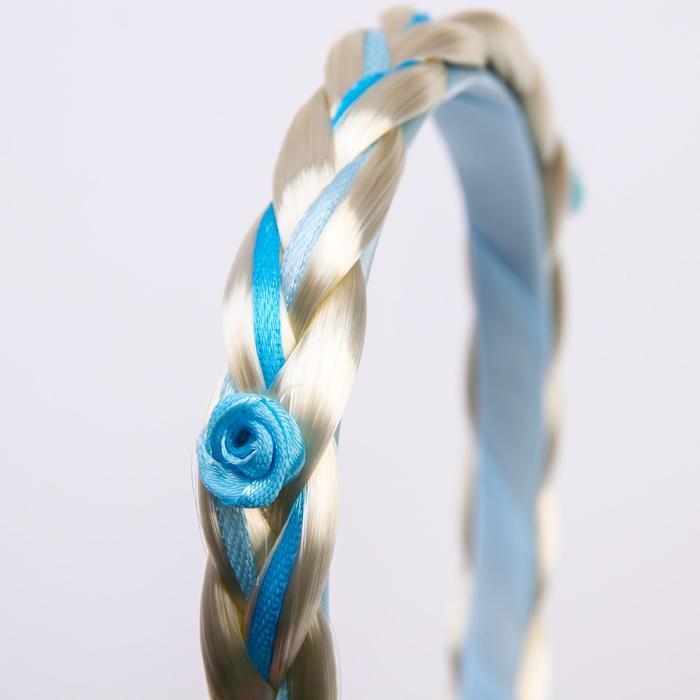 Ободок для волос с косой, голубой "Эльза", Холодное сердце