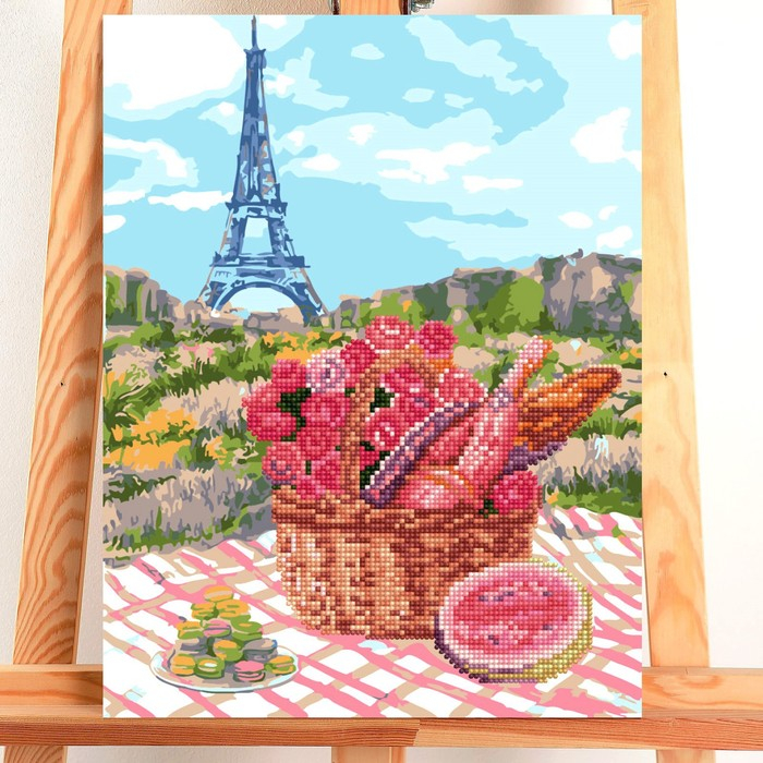 Картина по номерам с алмазной мозаикой без подрамника &laquo;Пикник в Париже&raquo;, 30 х 40 см