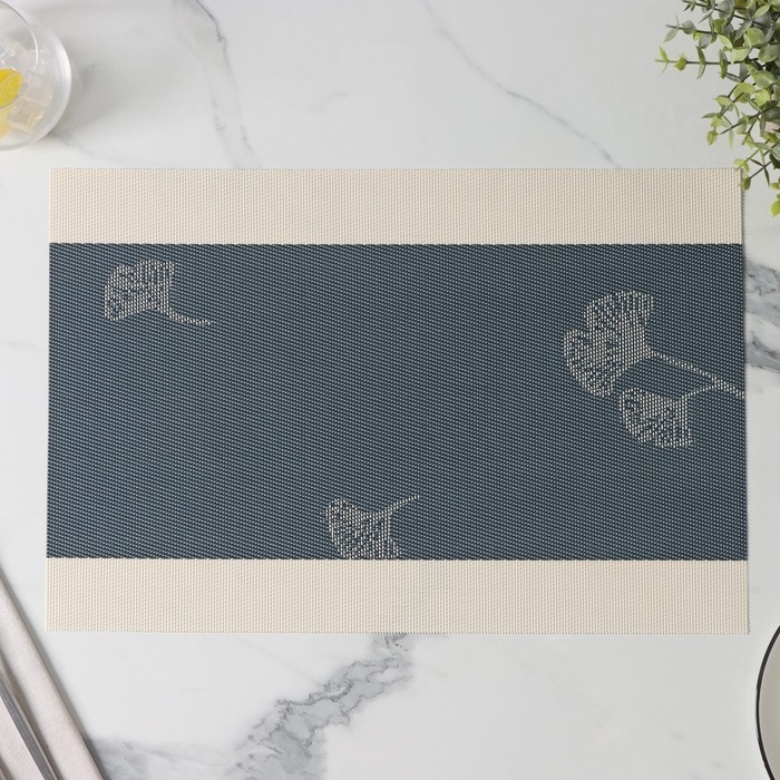 Салфетки сервировочные на стол Доляна &laquo;Лилли&raquo;, 4 шт, 45&times;30 см, цвет синий