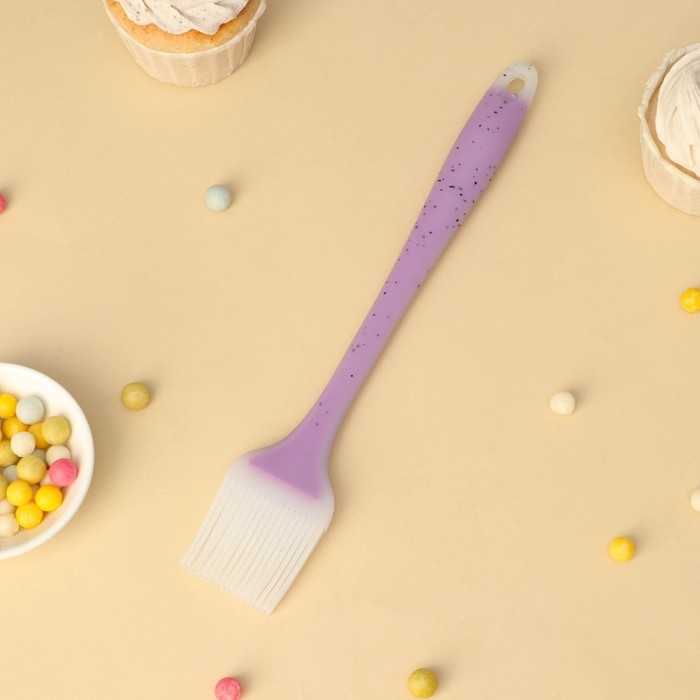 Кисть Доляна &laquo;Леонардо&raquo;, силикон, 25&times;4,4&times;1,5 см, цвет сиреневый