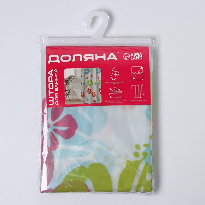 Штора для ванной комнаты Доляна &laquo;Гавайская роза&raquo;, 180&times;180 см, EVA