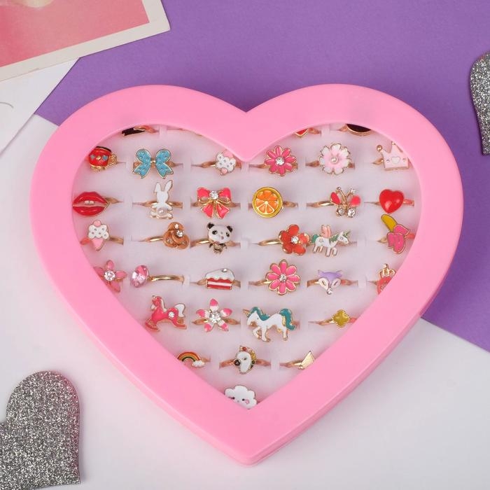 Кольцо детское &laquo;Ассорти&raquo;, форма МИКС, цветное, безразмерное