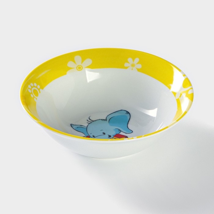 Набор детской посуды из керамики Доляна &laquo;Слонёнок&raquo;, 3 предмета: кружка 230 мл, миска 400 мл, тарелка d=18 см