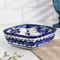 Блюдо &laquo;Сухарница&raquo;, гжель, микс