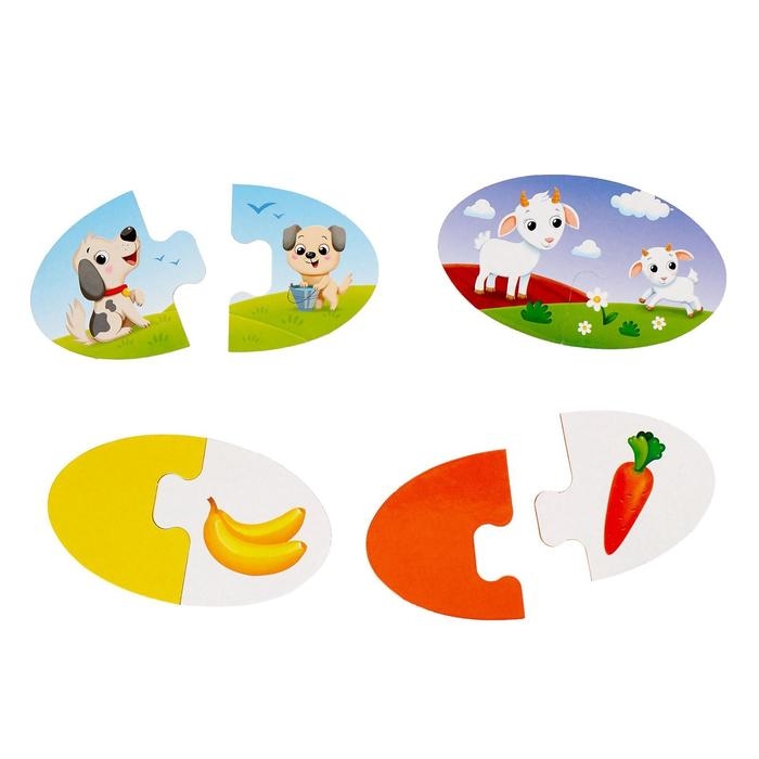 Парные IQ-пазлы &laquo;Мамы и малыши&raquo;, 12 пазлов, 24 детали