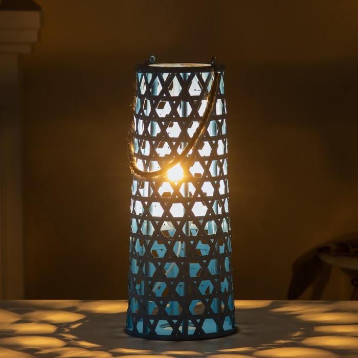 Настольная лампа "Асура" Е27 15Вт голубой 16х16х51 см RISALUX
