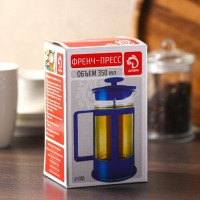 Чайник заварочный френч - пресс Доляна &laquo;Классика&raquo;, 350 мл, стекло, цвет красный