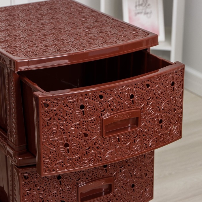 Комод 4-х секционный &laquo;Декор. Ажур&raquo;, цвет коричневый