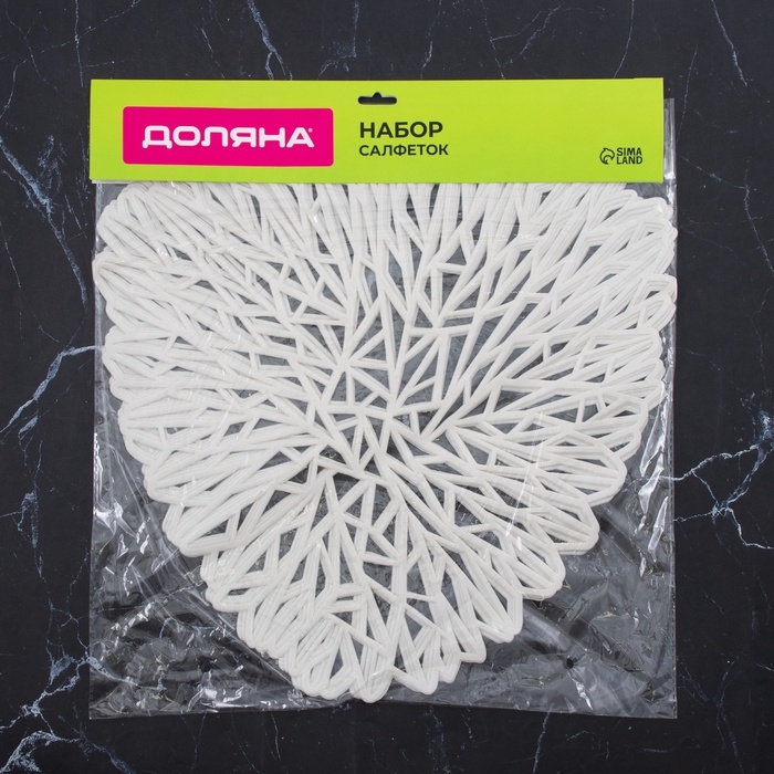 Салфетки сервировочные на стол Доляна &laquo;Луара&raquo;, 4 шт, 40&times;38,5 см, белые