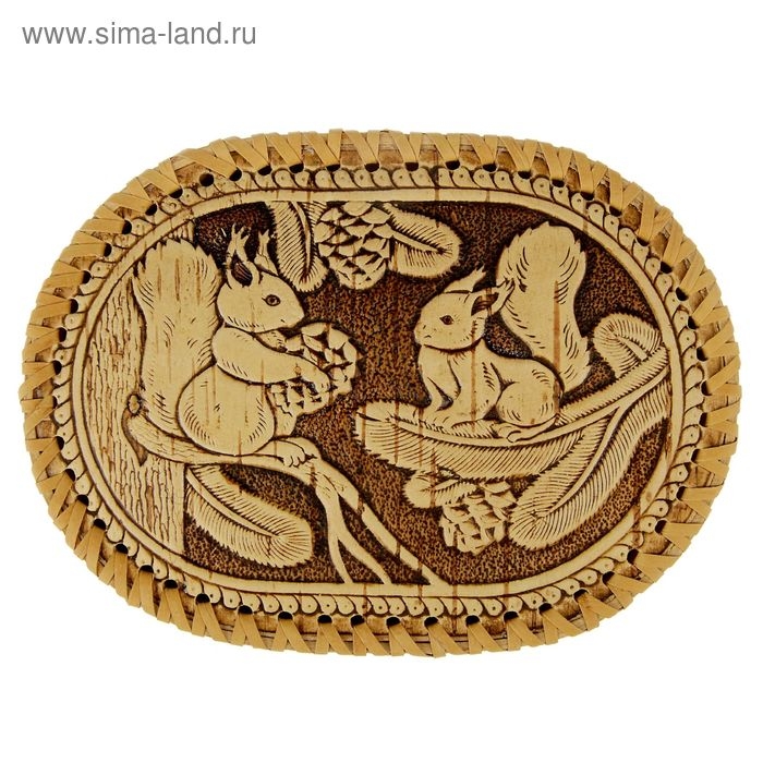 Шкатулка &laquo;Белки&raquo;, береста